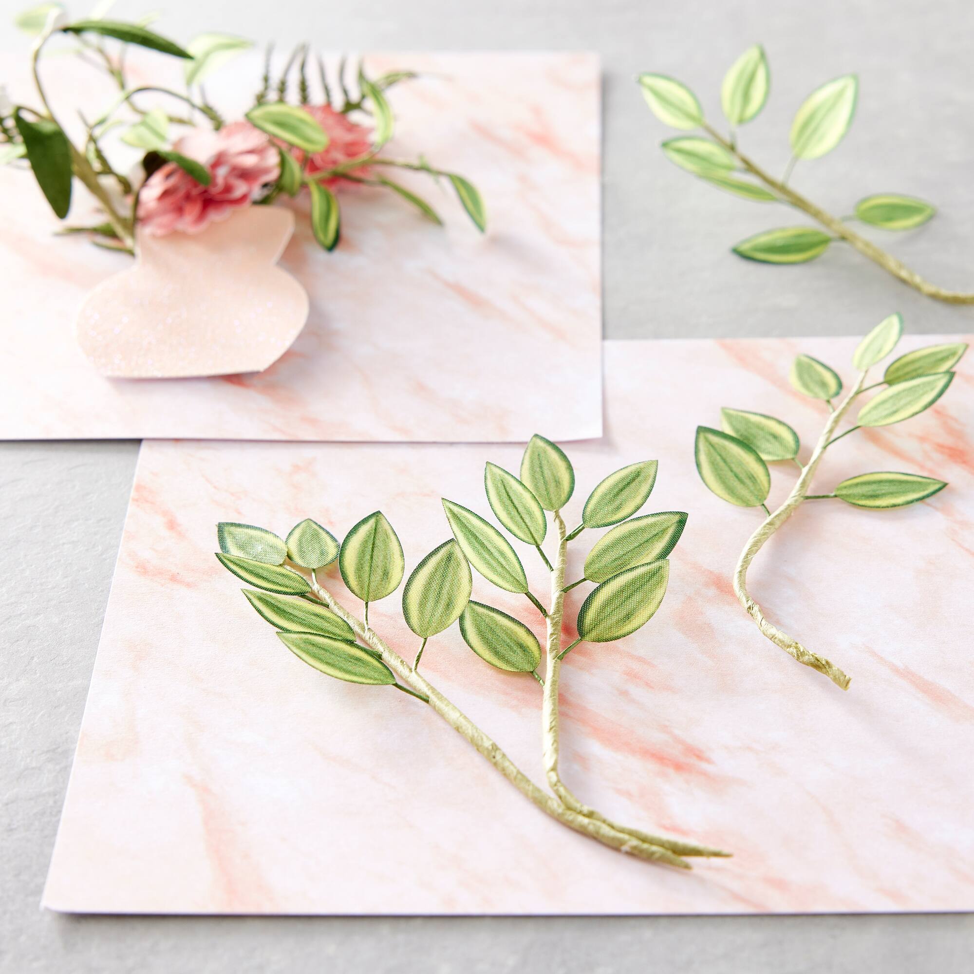 Green & Yellow Fabric Leaf Embellishments by Recollections™